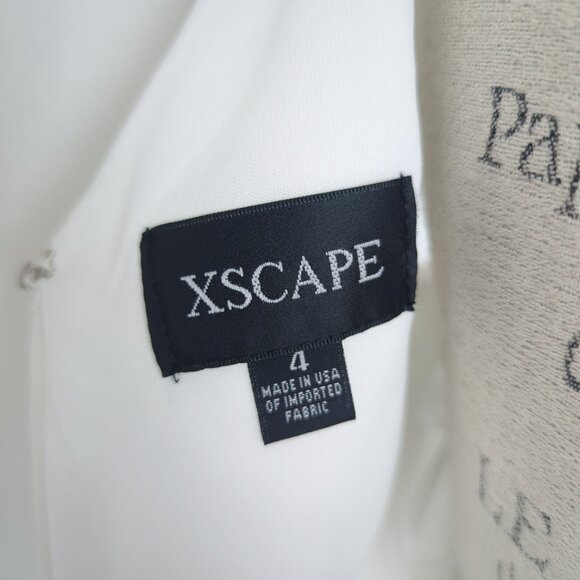 Xscape Lace Dress 4 White Midi Bridal Sleeveless - Picture 10 of 12